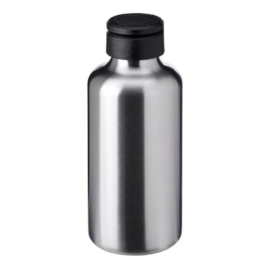 ENKELSPÅRIG Water bottle, stainless steel/black, 0.7 l