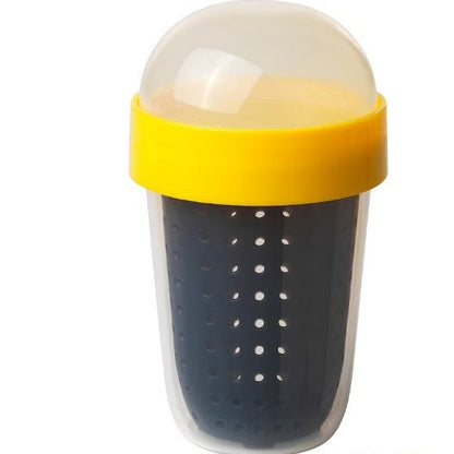 SPLITTERNY Snack container, grey/yellow, 300 ml