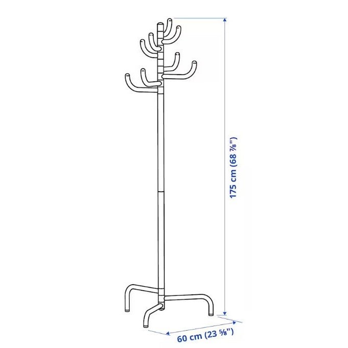 IKEA Hat and coat stand, black, 175 cm