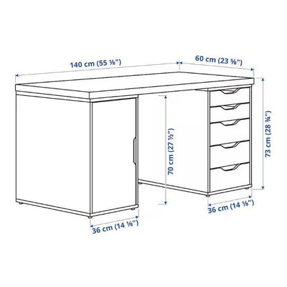 IKEA LAGKAPTEN / ALEX Desk, white, 140x60 cm