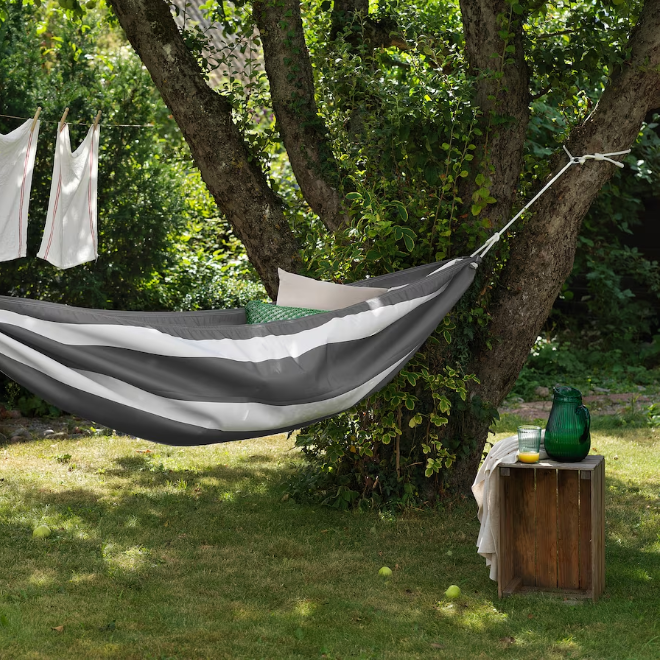 IKEA HAMNÃƒÆ’Ã¢â‚¬â€œN Hammock, anthracite/white, 150x265 cm