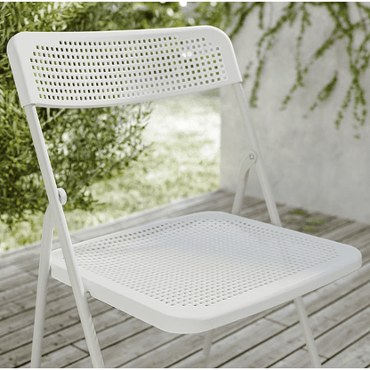 IKEA TORPARÃƒÆ’Ã¢â‚¬â€œ Table+4 folding chairs, outdoor, white/white/grey, 130 cm