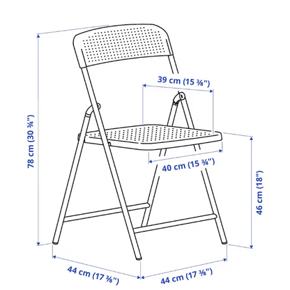 IKEA TORPARÃƒÆ’Ã¢â‚¬â€œ Table+4 folding chairs, outdoor, white/white/grey, 130 cm