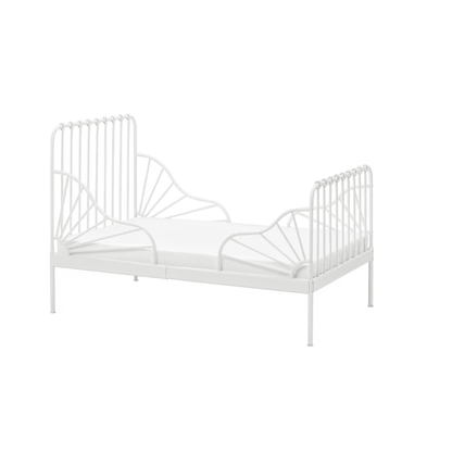 IKEA MINNEN Ext bed frame with slatted bed base, white, 80x200 cm