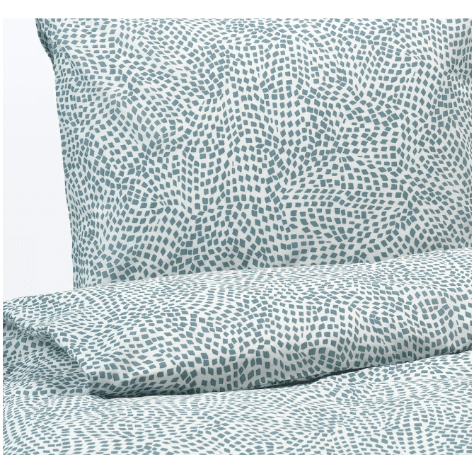 TRADKRASSULA Duvet cover and pillowcase, white/blue, 150x200/50x80 cm