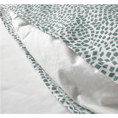 TRADKRASSULA Duvet cover and pillowcase, white/blue, 150x200/50x80 cm