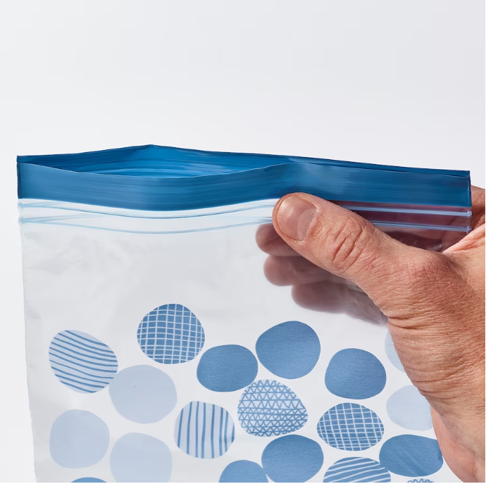 ISTAD Resealable bag, patterned/bright blue, 1 Liter (Set of 25)