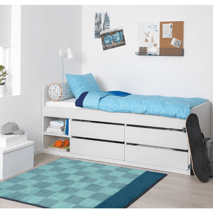 SLÃƒÆ’Ã¢â‚¬Å¾KT Bed frame w storage+slatted bedbase, white, 90x200 cm