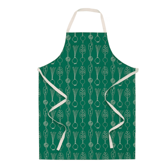 TORVFLY Apron, patterned/green, 68x90 cm