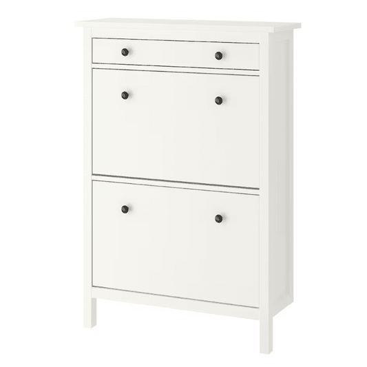 HEMNES Shoe cabinet with 2 compartments, white, 89x30x127 cm