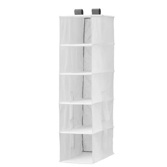 RASSLA Storage with 5 compartments, white, 25x40x98 cm