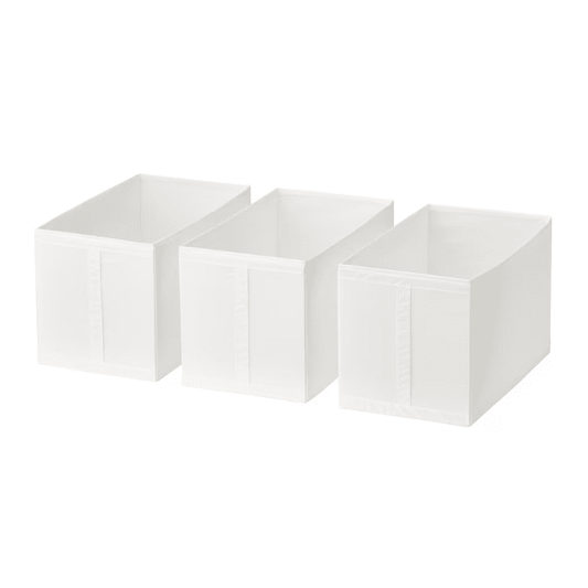 SKUBB Box, white, 31x55x33 cm set of 3