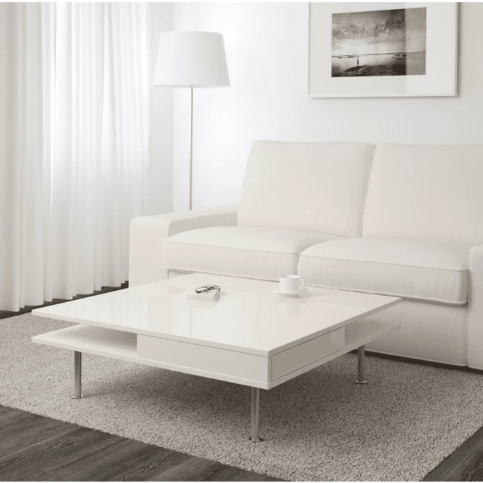 TOFTERYD Coffee table, high-gloss white, 95x95 cm