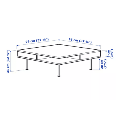 TOFTERYD Coffee table, high-gloss white, 95x95 cm