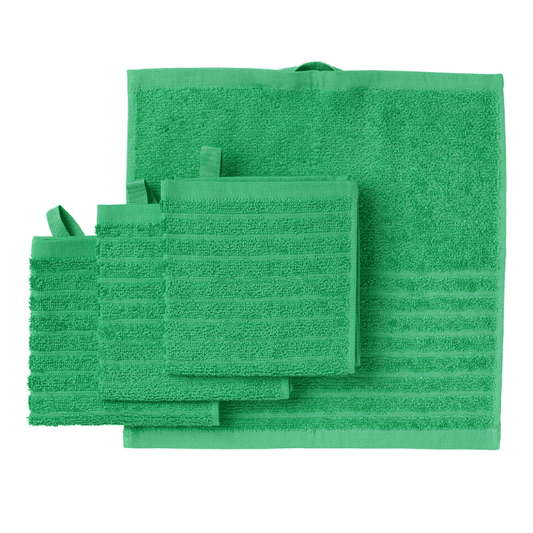 VÅGSJÖN Washcloth, bright green, 30x30 cm Set of 4 Pieces