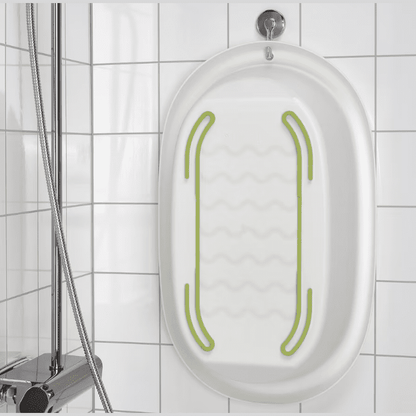 LÄTTSAM Baby bath, white/green