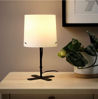 BARLAST Table lamp, black/white, 31 cm