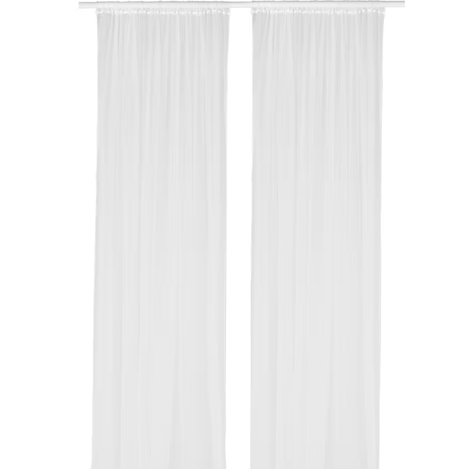 LILL Net curtains, 1 pair, white, 280x300 cm