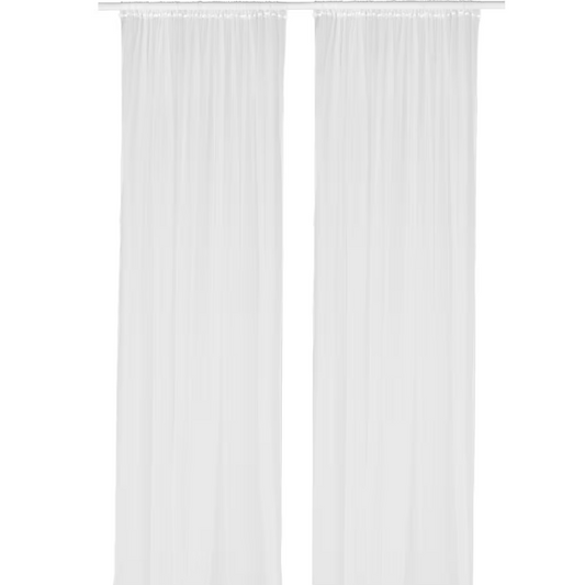 LILL Net curtains, 1 pair, white, 280x300 cm