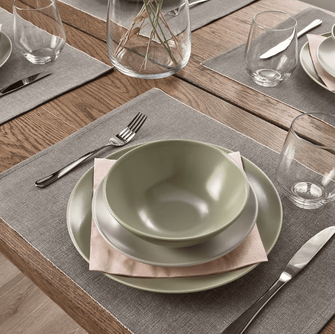 SVARTSENAP Place mat, grey, 35x45 cm