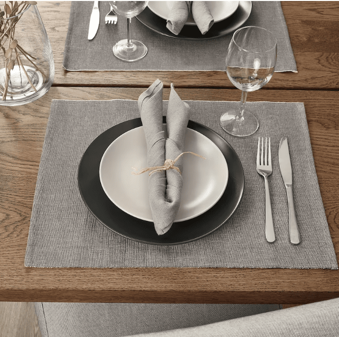 SVARTSENAP Place mat, grey, 35x45 cm