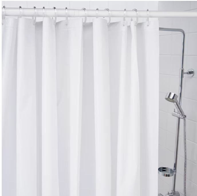 BJÄRSEN Shower curtain, white, 180x200 cm