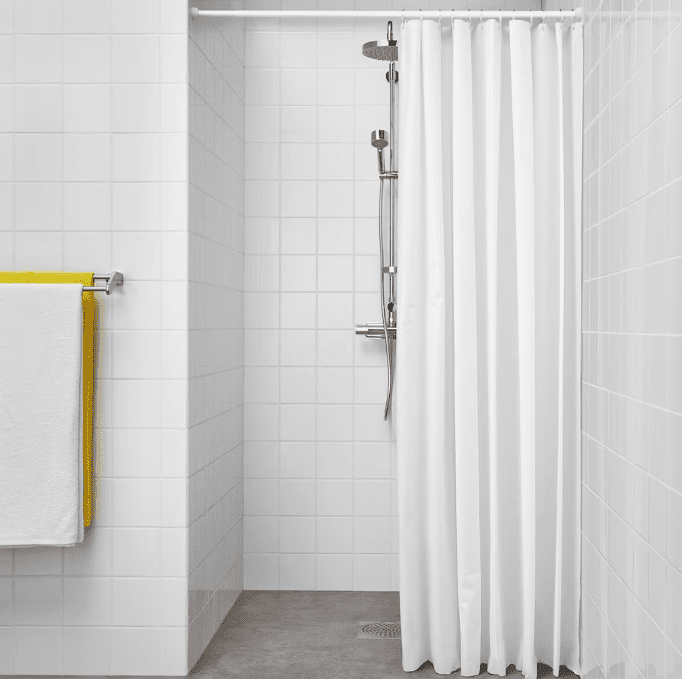 BJÄRSEN Shower curtain, white, 180x200 cm