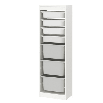 TROFAST Storage combination with boxes,  46x30x145 cm