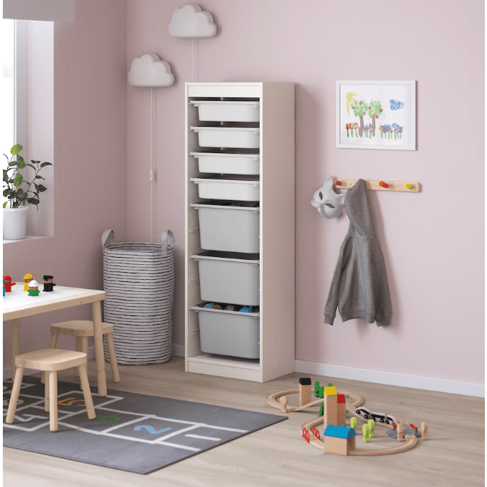 TROFAST Storage combination with boxes,  46x30x145 cm