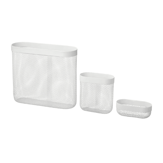 SKÅDIS Storage basket, set of 3, white