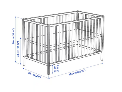 SNIGLAR Cot, beech, 60x120 cm