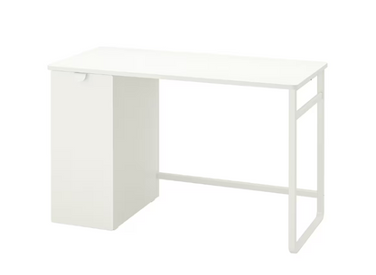 LÄRANDE Desk with pull-out storage unit, white, 120x58 cm