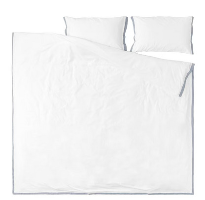 TÅTELSMYGARE Duvet cover and 2 pillowcases, white/blue, 240x220/50x80 cm