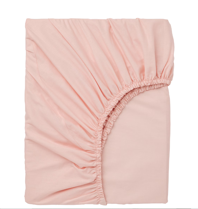 DVALA Fitted sheet, light pink, 180x200 cm