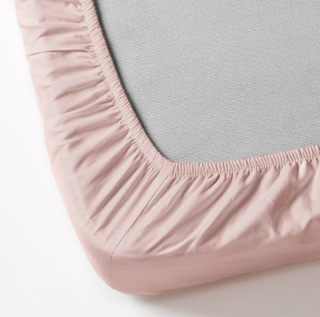 DVALA Fitted sheet, light pink, 180x200 cm