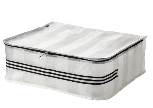 GÖRSNYGG Storage case, white/transparent, 55x49x19 cm