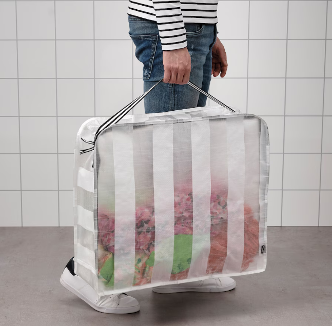 GÖRSNYGG Storage case, white/transparent, 55x49x19 cm