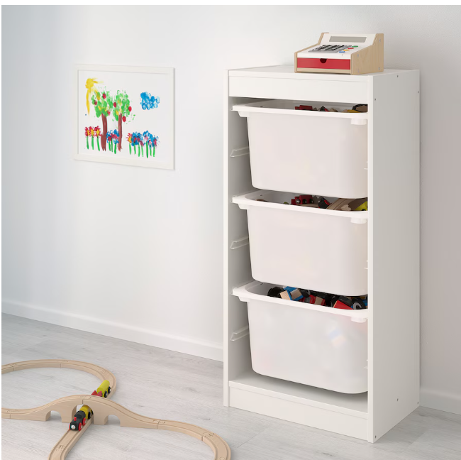 TROFAST Storage combination with boxes, 46x30x94 cm