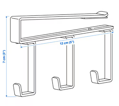 PÅLYCKE Clip-on hook rack