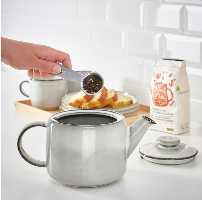 GLADELIG Teapot, grey, 1.2 l