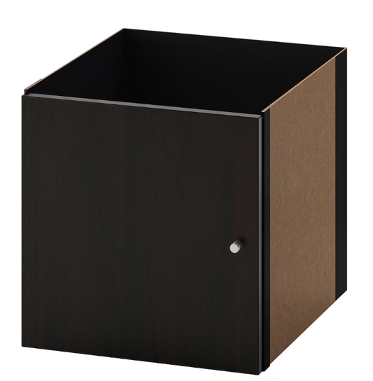 KALLAX Insert with door, black-brown, 33x33 cm