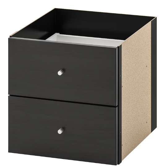 KALLAX Insert with 2 drawers, black-brown, 33x33 cm
