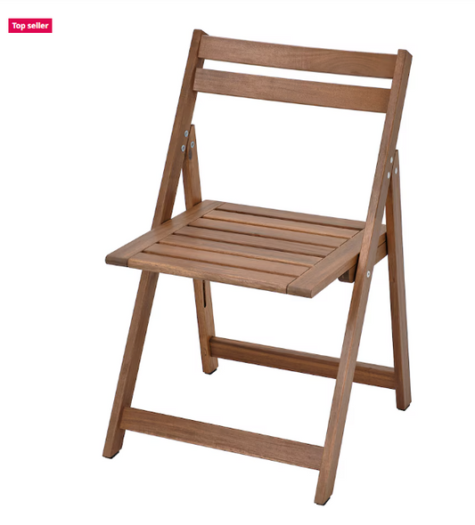 NÄMMARÖ Chair, outdoor, foldable/light brown stained
