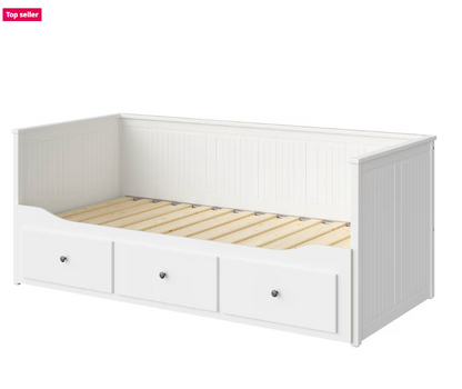 HEMNES Day-bed frame with 3 drawers, white, 80x200 cm