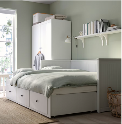 HEMNES Day-bed frame with 3 drawers, white, 80x200 cm