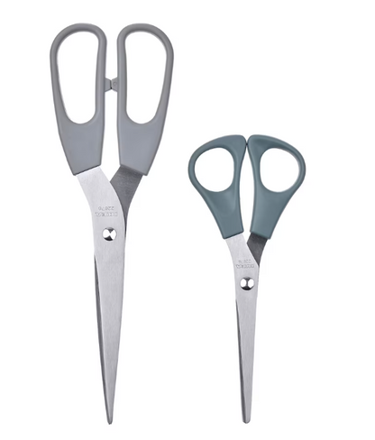 SVÄRDFISK Scissors, set of 2, stainless steel grey/grey-turquoise