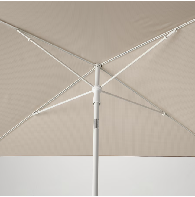 TVETÖ Parasol, tilting/grey-beige white, 180x145 cm