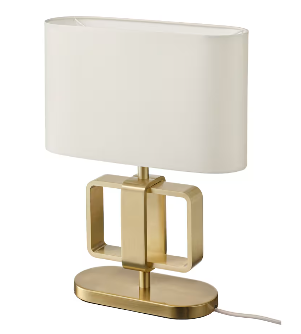 UPPVIND Table lamp, brass-plated/white, 47 cm