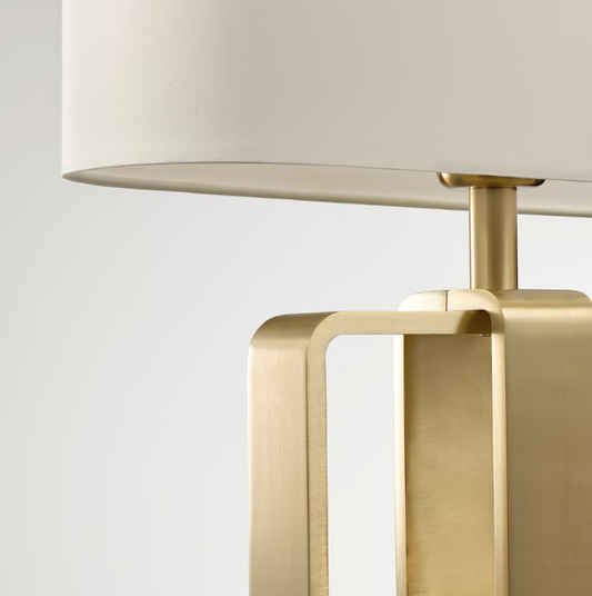 UPPVIND Table lamp, brass-plated/white, 47 cm