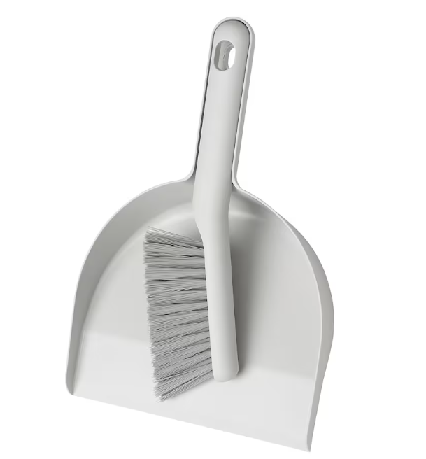 PEPPRIG Dust pan and brush, grey